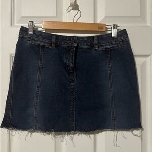 Halogen Dark Blue Denim Mini Skirt